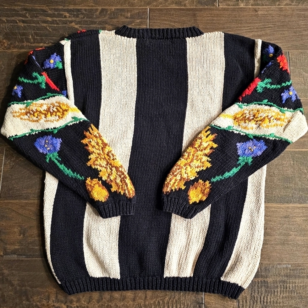 Vintage "The Eagle's Eye" Women's Knit Floral Sweater sz large - Picture 6 of 8